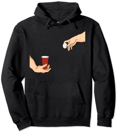 Bierpong Erschaffung Adams Michelangelo Hand Bier Beer Pong Pullover Hoodie