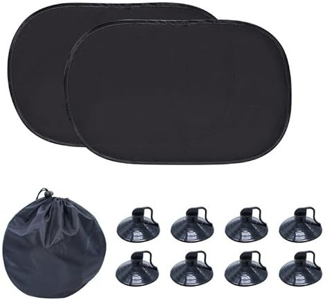 2er Set Sonnenschutz Auto Baby mit UV Schutz, Autofenster Sonnenschutz Kinder, Sonnenblende Auto Kinder mit 8 Saugnapf, Fensterschutz Verdunkelung