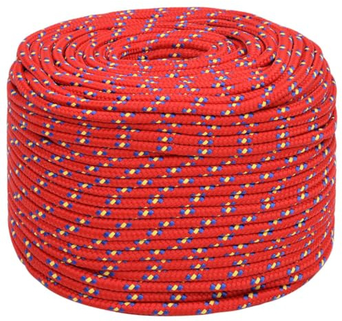 Corde de bateau Rouge 10 mm 100 m Polypropylène