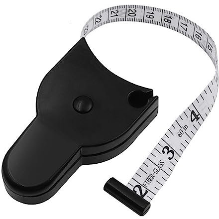 Selbstspannendes Körpermaßband 150 cm/60 Zoll Nähen Schneidermaßband für Taille Brust Beine, schwarz 1 Stück, 150 cm/60 Zoll