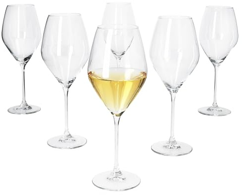MamboCat Doyenne - Set di 6 bicchieri da vino, 280 ml, altezza 25 cm, per 6 persone, per vino rosso o bianco, bicchieri trasparenti per casa, matrimoni, feste e Co