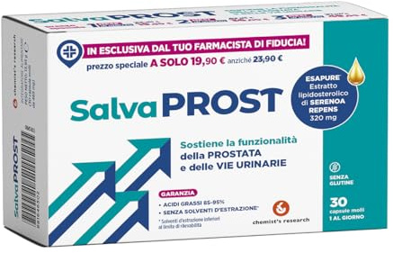 CHEMIST’S RESEARCH SALVAPROST | Formulato per Sostenere la Funzionalità della Prostata e delle Vie Urinarie | 30 Capsule Molli Senza Glutine (2)