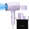 Aigostar Secador de Pelos para Viajes - Tecnología Iónica 2100W, 3 Temperaturas / 2 Velocidades, Protección Antiescalda, Purpura con Bolso de Almacenamiento