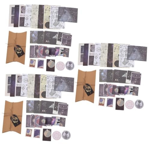 Tofficu 3 Stück 1 Tasche Materialpaket Planer Aufkleber Vintage Astronomie Aufkleber Postkarten Sammelalbum Selbstklebende Abziehbilder Planeten Ästhetische
