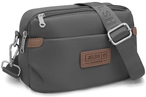REETEE Bolso Bandolera Mujer Pequeño Bolso Cruzado Mujer Casual Impermeable Bolso Mujer Bandolera Bolso de Hombro Mujer con Correa Ajustable, Bolsos Crossbody Mujer para Viajar, Escuela (Gris oscuro)