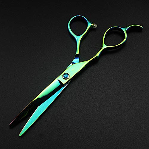 PUFAHAU Professionelle Haarschneideschere, professionelle Haarschere aus Japan 440c für Linkshänder, 15,2 cm, grün, zum Effilier- und Haarschneiden, für Friseure(6 Inch Cutting)