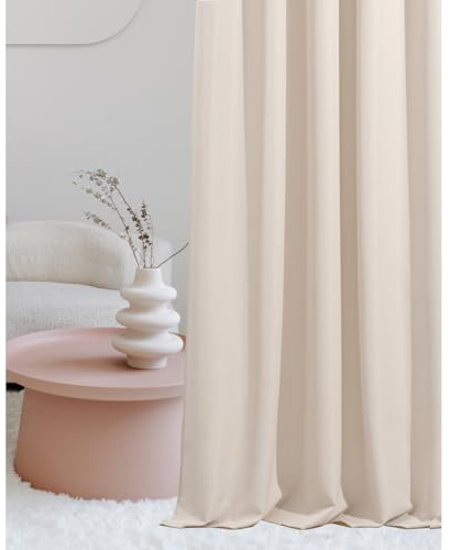 room99 Vorhang mit Kräuselband Laurel 180 x 260 cm Breite x Höhe Schiebegardinen Curtain Wohnzimmer Schlafzimmer für Schienensystem Creme, 1 Stück