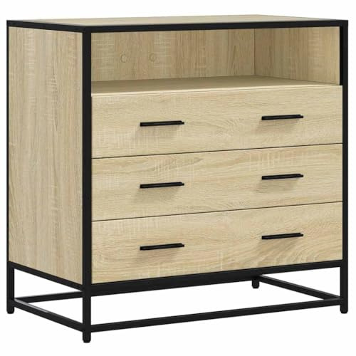 vidaXL Schubladenschrank Sonoma-Eiche 70x41x70 cm Holzwerkstoff, Schubladenkommode, Lagerschrank, Aktenschrank, Sideboard mit Schubladen, Schrank