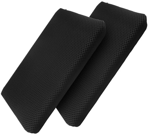 MAKTSAM 2 PCS 43 x 36cm Gel Seat Cushion, Soft Sitting Honeycomb Cushion with Non Slip Cloth Cover for Office, Home, Car, Wheelchair, Black