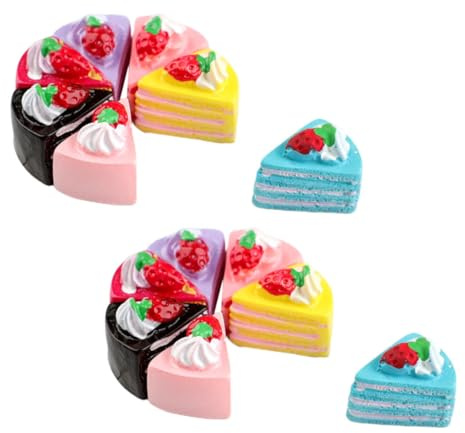 TOYANDONA 12 Stück Kleiner Kuchenmodell aus Kunstharz Minihaus Dessert Deko Leichtes Puppenhaus Spielzeug für Rollenspiele und Kleiner Küchen Spielspaß Zufällige Farbe Zufälliger Stil