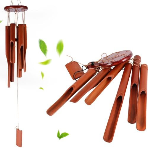 Bambus-Windspiel, Geschenke für Mütter, Geburtstag, einzigartig, 76,2 cm, Windspiel für Garten, Terrasse, Zuhause oder Outdoor-Dekoration