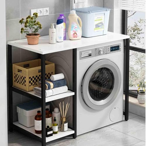 Misorat Lavadora y Secadora, encimera de Lavadora y Secadora, Estante de Almacenamiento de Lavadora, Estante de lavandería por Encima del Estante de lavandería, balcón de lavandería del baño,A-90CM