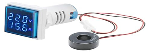Voltímetro digital de CA 50-500 V, 0-100 A, LED cuadrado, 110 V, 220 V, medidor de corriente, voltímetro, amperímetro, detector de voltaje for automóvil(BLUE-Square)