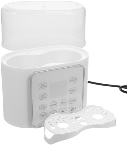 Flaschenwärmer für Babymilch, Doppelt, Weiß, Kunststoff, Temperatur | Muttermilch und Flasche, Reise und Nachtfütterung, Schnelle Erwärmung, Universelle Nutzung