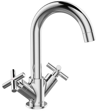 Bristan Naxos Bathroom Taps, Chrome Basin Mixer tap | NAX BAS C, Modern design, Includes clicker waste, Bathroom sink taps, Matching bath taps available, Lifetime Cover