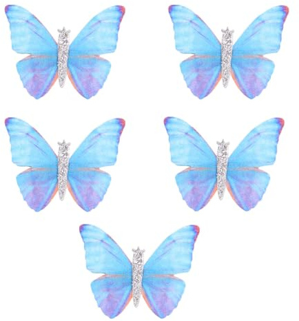 FIXOSHEE Lot de 5 Barrettes à Cheveux en Forme de Papillote Clip en Bec de Canard Couleur Bleu Violet Dégradé Ornements pour Cheveux Épingles à Frange Accessoires Coiffure Féminine et
