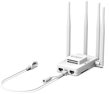 VONETS - Enrutador inalámbrico Gigabit WiFi de 5 GHz, 1800 Mbps, repetidor Ethernet RJ45, adaptador WiFi Extensor de rango de 3 Gigabit POE/DC alimentado para robots DVR, PLC industrial, dispositivos