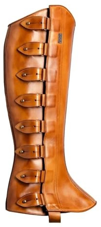 FonHNDG Gambali da equitazione Copriscarpe in pelle, copri stivali, ghette, parastinchi, kit for gambe, armatura, costume da cavaliere, sella escursionismo for uomo(Khaki)