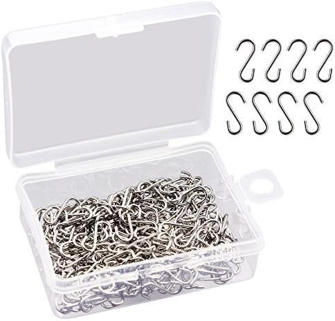 Hysagtek 200 Stück S Haken Klein, 14mm S-Haken Edelstahl, Mini Haken, Multifunktional Metallhaken Zum Einhängen für DIY Handwerk, Schmuck, Hängende, Schlüsselanhänger