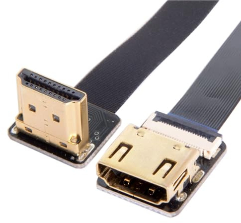 Cavo adattatore da USB 3.1 C Convertitore da USB C C maschio a femmina 1080P da 1080P CYFPV angolato a 90 gradi HDMI da maschio a femmina Cavo piatto FPC per fotografia aerea multicottero HDTV