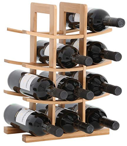 Gräfenstayn® 30551 casier à vin PORTO - empilable en bois de bambou pour 12 bouteilles de vin - Taille 30x16x42 cm (LxPxH) Porte-bouteille de vin casier à bouteilles