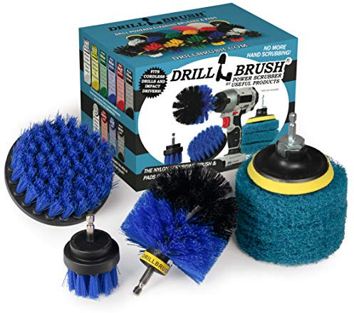 Drillbrush - Drill Brush Power Scrubber - Shower Scrub Brush - Cordless Tile Cleaner - Scrubber Cleaning Kit - Scrub Driver - Bathroom Cleaner Pads - Porcelain Sink Cleaner - Bathtub Stain Cleaner