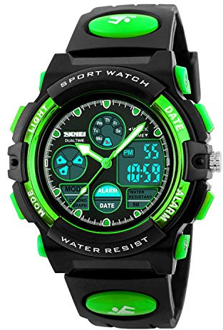 Dayllon Armbanduhr Kinder Junge Digital Outdoor Sport 50 M Wasserdicht Watch for Kids Analoge Uhr mit Wecker 12/24 h Stoppuhr LED Licht Kinder Uhren für Jungs