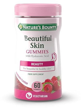 Nature's Bounty Beautiful Skin Gummies - Pack of 60 Gummies, 30 Day Supply - Including Zinc, Vitamins C and E, Biotin and Hyaluronic Acid - Support Your Beauty Routine