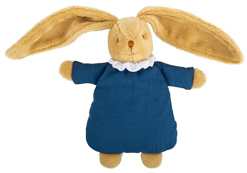 TROUSSELIER - Plüschtier - Häschen Engelnest - 20 cm hoch - Bio Baumwolle - Klassisch Chic - Ideales Geburtsgeschenk - Maschinenwaschbar - Farbe Nachtblau
