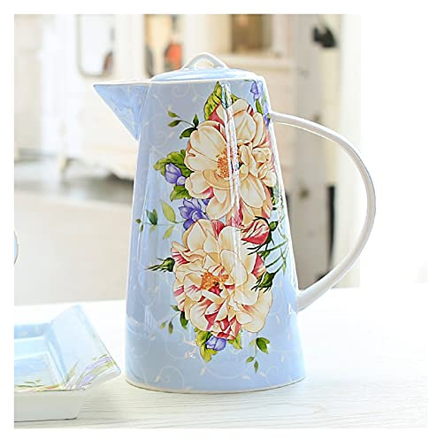 Jus Carafe d'eau Pichet créatif avec poignée et couvercle domestique céramique pichet simple théière simple pour thé parfumé, jus, lait, boissons chaudes et froides Thé Cruche ( Color : B )