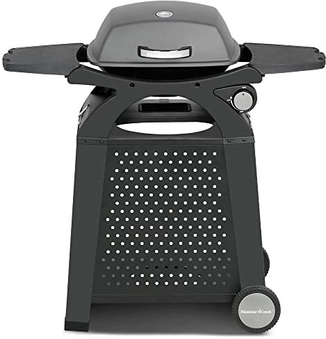 MASTER COOK Barbecue a gas propano a bruciatore singolo, 11.500 BTU portatile da tavolo con carrello per patio, campeggio, viaggi