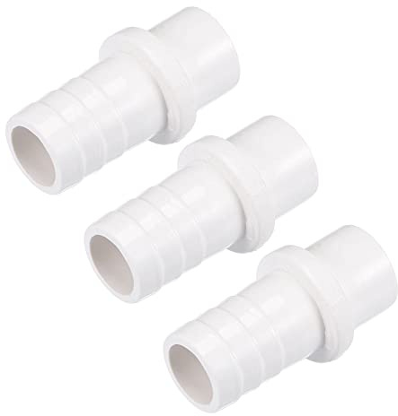sourcing map Paquete de 3 PVC Tubería Acoplamiento 18mm Púa OD 20mm Blanco | Espita Recto Tubo Manguera Conector