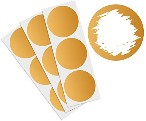 KuschelICH 50 Rubbelaufkleber 5 cm – Rund, selbstklebend – Scratch-Off Sticker für DIY-Gutscheine, Rubbellose & Spiele – in Silber, Gold oder Gold-glänzend – Rubbeletiketten
