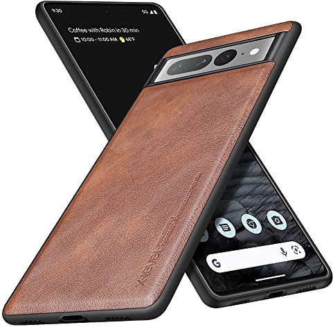 X-level Google Pixel 7 Pro Hülle, [Earl 3 Series] PU Leder Vintage Slim Schutzhülle Weichem TPU Bumper Anti-Rutsch Ledertasche für Pixel 7 Pro 5G Case - Braun