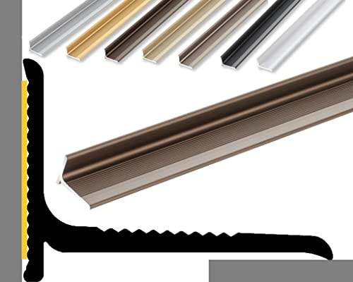 (10,49EUR/m) NALine Abschlussprofil | 22 x 15 x 1180 mm | bronze eloxiert | Innenwinkel Treppenbelag | Bodentiefe Fenster oder Balkon Abschluss | Sockelprofil | Wandabschlussleiste