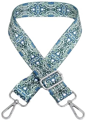 Permangallop Taschengurt, Schulterriemen für Taschen, Taschengurt Umhängegurt, taschengurt Gold, Verstellbarer Schultergurt für Damen und Herren, DIY Zubehör für Tasche (Blaues Muster)