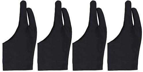 Hemobllo 4pcs Touch Gloves for Drawing Artist Two Finger Gloves Made of Spandex for Sketching and Painting Without Smudging