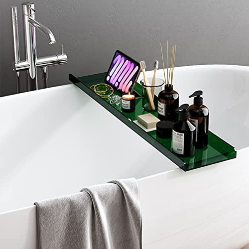 Home Luxus-Badewannenablage aus Acryl, modernes Badezimmerzubehör – 31/ 39 Länge, Badewannen-Tisch-Organizer-Regal (Color : Orange, Size : 80cm (31 1/2in)) (Grün 100cm (39 3/8in))