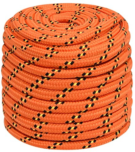 vidaXL Bootsseil Ankerleine Festmacher Tauwerk PP Leine Seil Tau Polypropylenseil Geflochten Flechtleine Orange 16mm 250m Polypropylen