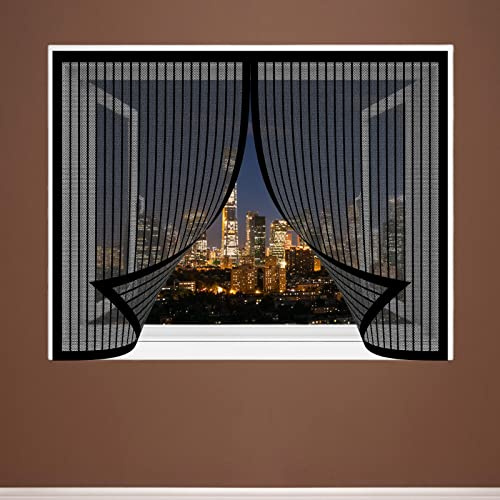Fliegengitter für Dachfenster 270 x 220 cm Moskitonetze für Fenster Mückennetz Fenster Frischluft halten für verschiedene französische Fensteren, Schwarz
