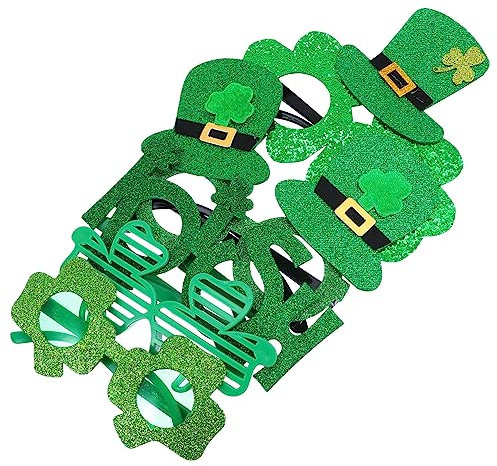 Toyvian 5st Irische Festivalbrille Brillen Gastgeschenke Kleeblatt Brillen Spielzeug Kleeblatt Kostüm Kunststoff Gläser Kind FüR Unvergessliche Fotos Und Festliche Dekoration