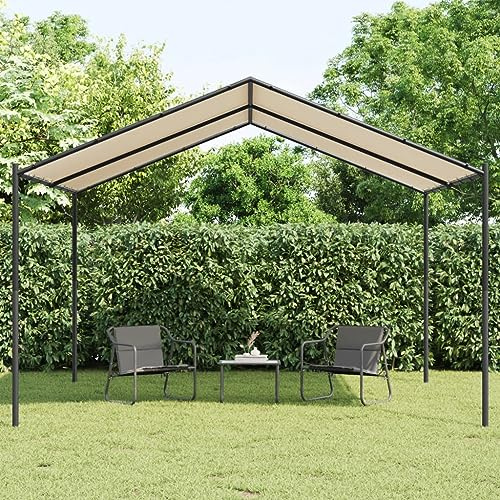 Tidyard Carpa de Jardín para Eventos con Estructura de Acero y Techo Impermeable de Poliéster - 4x3.95x2.6m para Reuniones Familiares y Picnics