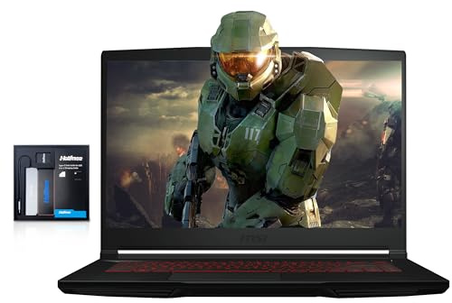 MSI Thin GF63 Gaming Laptop, 15.6 FHD 144Hz Display, Intel i5-12450H, 16GB RAM, 1TB PCIe SSD, NVIDIA GeForce RTX 2050, Backlit Keyboard, WiFi 6, Black, Win 11 Pro, 128GB Hotface Extension Set