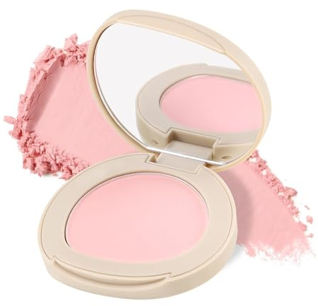 Boobeen Blush en Poudre Matte Mono Couleur, Blush Pressé Maquillage Visage Blusher Haute Pigmentation pour un Eclat Couleur Longue Tenue, Teinte Naturelle pour les Joues