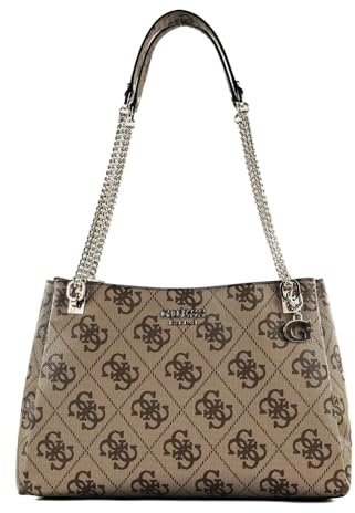 GUESS Eliette Logo Girlfriend Carryall Latte Logo