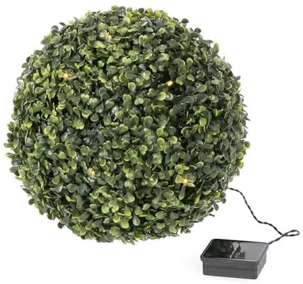Decor Space Bosso sintetico Verde con 20 luci a led, ricarica solare, Ø28 cm