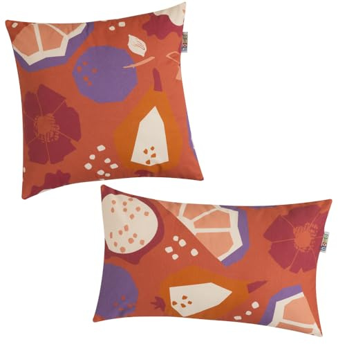 howa 2er Set Kissenbezug Kinder Dekokissen 40x40 cm & 50x30 cm 8707 | 100% Baumwolle, Kinderzimmer Deko, Kuschelkissen im modernen Farbdesign