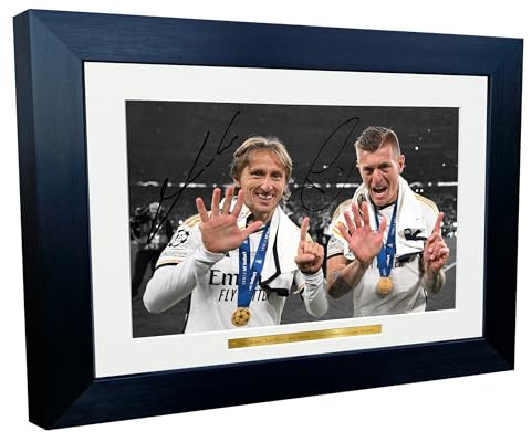 Kitbags & Lockers Luka Modric Toni Kroos Real Madrid Gewinner 2024 Autogramm Foto Bilderrahmen Fußball Fußball Poster Geschenk 30,5 x 20,3 cm