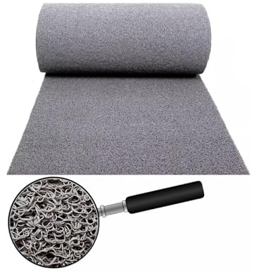 Generico TAPPETO PROFESSIONALE PVC ricciolo (specifico esterni ed incavi) altezza rotolo cm 120 spessore 15mm 5,9Kg/Mquadro CE N1907/2006 sostanze non potenzialmente pericolose (GRIGIO, 60X100 Cm)