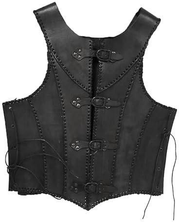 UxicRuya Mittelalterliches Brustpanzer Ritterkostüm für Partys, Rollenspiele, Cosplay, Halloween, Schwarz